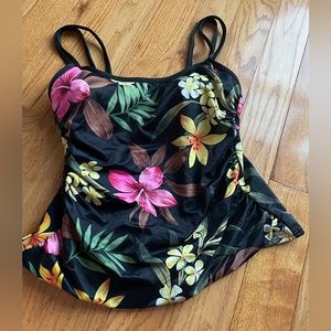 Women’s tropical print tankini top size 10 trim shaper brand